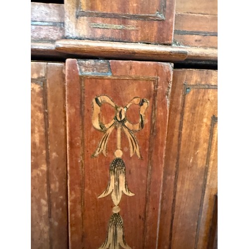 57 - An inlaid satinwood two door cabinet with 2 drawers to top. 80 x 42 x 76cm h.