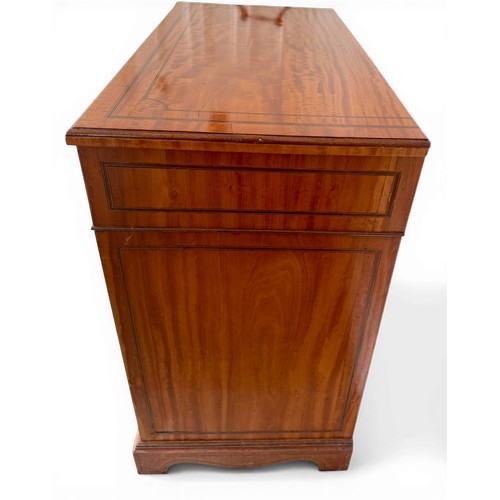 57 - An inlaid satinwood two door cabinet with 2 drawers to top. 80 x 42 x 76cm h.