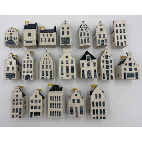 A collection of 19 x KLM Bols porcelain houses by Blue Delph Royal ...