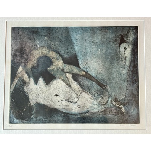 Dorothea Tanning colour etching and aquatint ‘Nue Couchée’ 1965, signed and numbered 7/60 in lower margin. 36cm x 46.5cm sight size.
