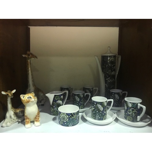 9 - SECTION 9.  A 1960s Portmeirion 'Magic Garden' coffee set by Susan Williams-Ellis, comprising a tall... 