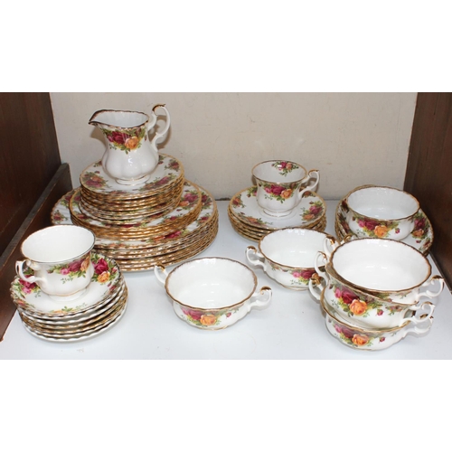 1 - SECTIONS 1 & 2. A 52-piece Royal Albert 'Old Country Roses' part tea and dinner service comprising t... 