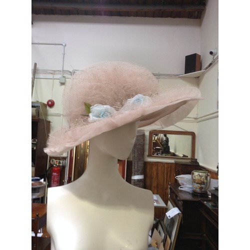 310 - 'Hats by Vyse' of London Vintage hat with beige netting together with a 'Peter Bettley' silver overs... 