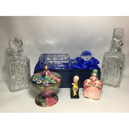 33 - SECTION 33.  A Royal Scot Crystal cut glass decanter in presentation box, together with two further ... 