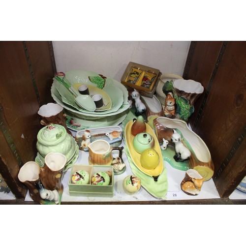 28 - SECTION 28.  A large quantity of Carltonware including leaf moulded plates, bowls, condiment sets an... 