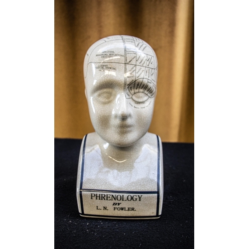 129B - A ceramic Phrenology head by L.N. Fowler, 29cm tall