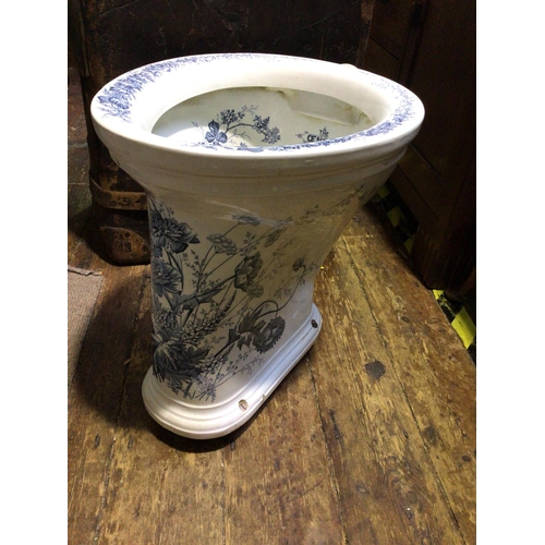 289A - A Victorian blue and white transfer printed pottery toilet, printed to the inside 'The Oeneas Washdo... 