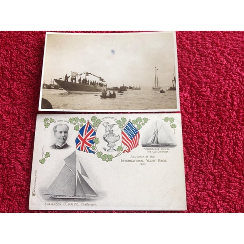 254 - Seventeen postcards with America Cup interest, including printed and photographic cards of the vario... 