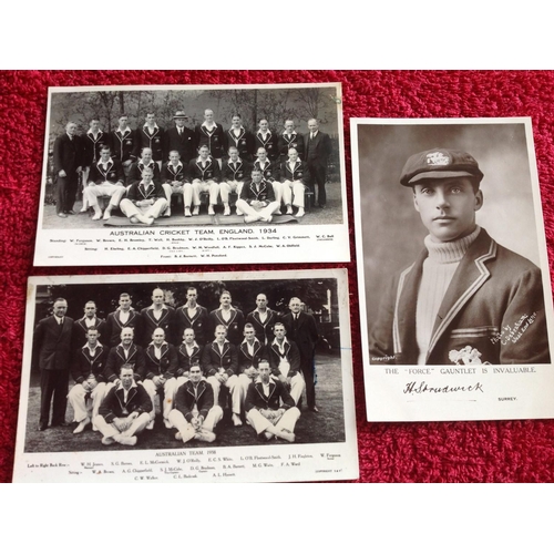 255 - Australian cricket interest - 19 postcards and photos. Seven cards (photographed) are the better car... 