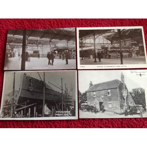 259 - A selection of Portsmouth area cards - nearly all of the city and harbour - in a box containing a nu... 