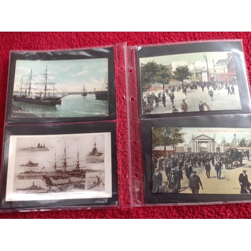 259 - A selection of Portsmouth area cards - nearly all of the city and harbour - in a box containing a nu... 