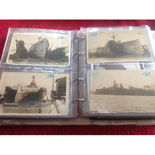 260 - Approximately 440 British Royal Naval ships, with submarines, in three modern albums - two pockets t... 