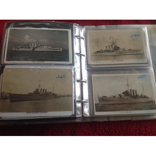 260 - Approximately 440 British Royal Naval ships, with submarines, in three modern albums - two pockets t... 