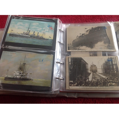 261 - Another nice lot of British Royal Naval ships - approximately 150 cards in a crammed modern album, i... 