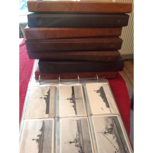 265 - Eight albums containing a combined total of approximately 1,660 images of British warships from the ... 