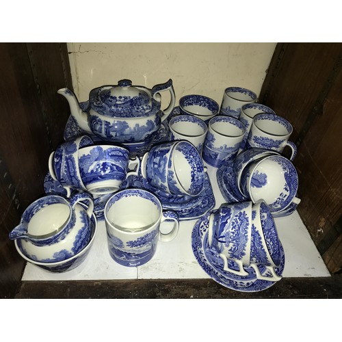 23 - SECTION 23 & 24. A Spode blue and white Italian pattern part dinner and tea service ‘C1816’, compris... 