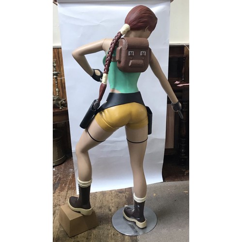 293 - Life size mannequin of Lara Croft from the game and film Tomb Raider, Angelina Jolie style complete ... 