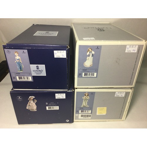 47 - Four Lladro porcelain figures including ‘Pocket Full of Wishes No. 7650, ‘A Wish Come True No. 7676’... 