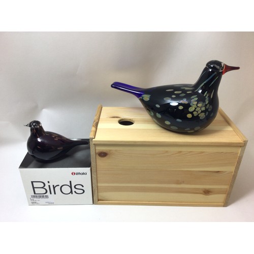 96 - Oiva Toikka for Iittala studio glass bird, ‘Korpikaki’, annual bird 2003, 21cm long, together with a... 