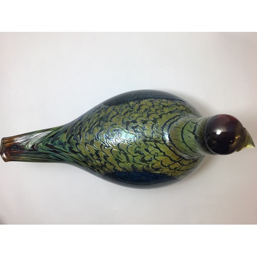 98 - Oiva Toikka for Iittala studio large glass bird ‘Capercaillie’, with etched signature to base, 30cm,... 