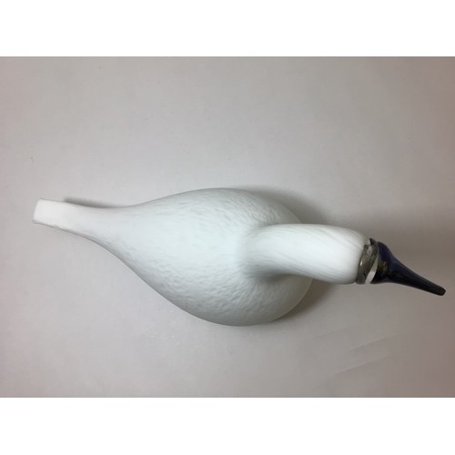 99 - Oiva Toikka for Iittala studio large glass bird, 'Valkoinen’ White Swan, signature to base, marked ‘... 