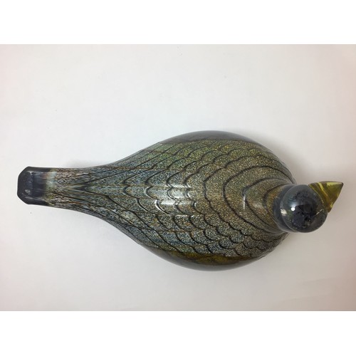 100 - Oiva Toikka for Iittala studio large glass bird, 'Wood Grouse’, etched signature to wing, 24cm long,