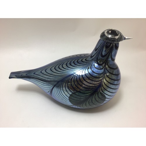 103 - Oiva Toikka for Iittala studio glass bird, ‘Pheasant’, etched signature to base, 25cm long