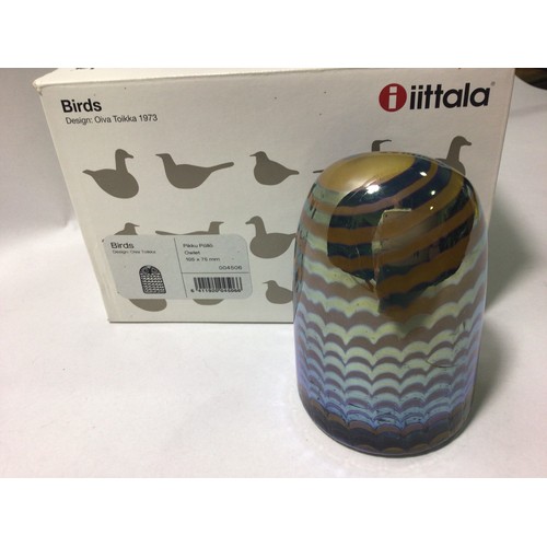 120 - An Oiva Toikka for Iittala studio glass owl, ‘Pikku Pollo’, etched signature to base, in original bo... 