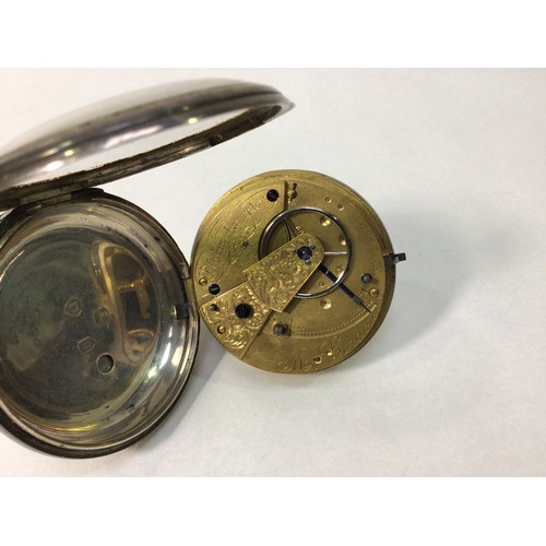 174 - A silver-cased open-face pocket watch by M Gordon of Wolverhampton, the silvered dial with Roman num... 