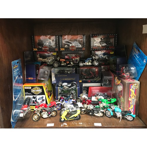 297 - SECTION 41. A collection of approximately 40 assorted die-cast model motorcycles, predominantly boxe... 