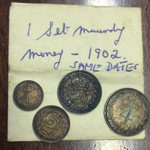 244 - A Maundy Money set of four for 1902, toned (EF), together with a small quantity of circulated 'world... 