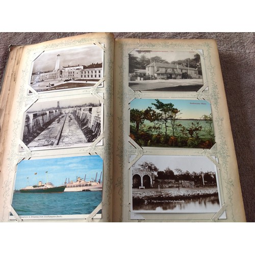 251 - An old album of nearly 190 postcards – approximately 177 of Southampton and the other 12 of the Cat ... 