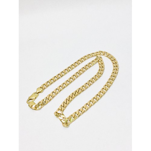 201 - A solid 9ct yellow gold curb chain, measuring 24 inches and weighs 77.8 grams.