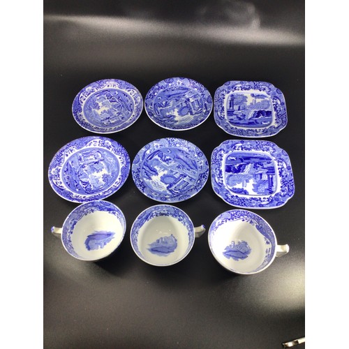 23 - SECTION 23 & 24. A Spode blue and white Italian pattern part dinner and tea service ‘C1816’, compris... 