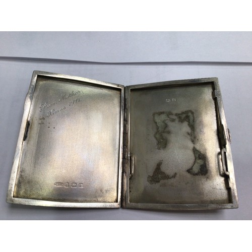 136 - Four silver pocket cigarette case and two silver matchbook holders, all with engine-turned decoratio... 