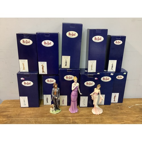 35 - A quantity of figurines by the Regal Collection, the Bond Street range, PO18, 90357, 90199, 90358, 9... 