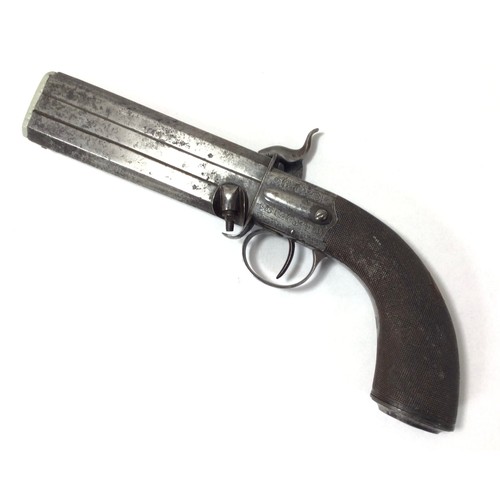 402 - A mid 19th century 22-bore double-barrel percussion turn-over pistol, by Tipping & Lawden, with 5.5 ... 