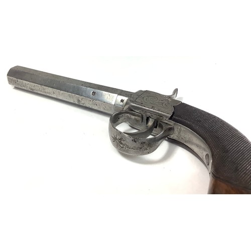 409 - A mid 19th century travelling percussion pistol, by Egg, London, with 5 inch / 19-bore twist-off oct... 
