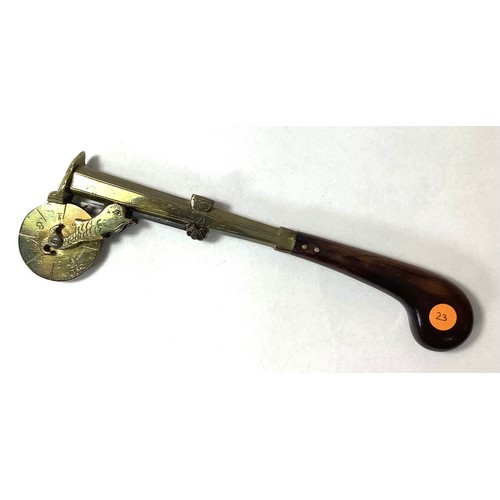410 - A late 18th/ early 19th century marine Eprouvette or Gunpowder Tester, with tapering octagonal brass... 