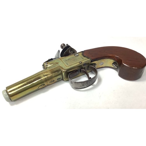 411 - An 18th Century 66-Bore box-flintlock pocket pistol, by Bass, London, with 1.5 inch twist-off taperi... 