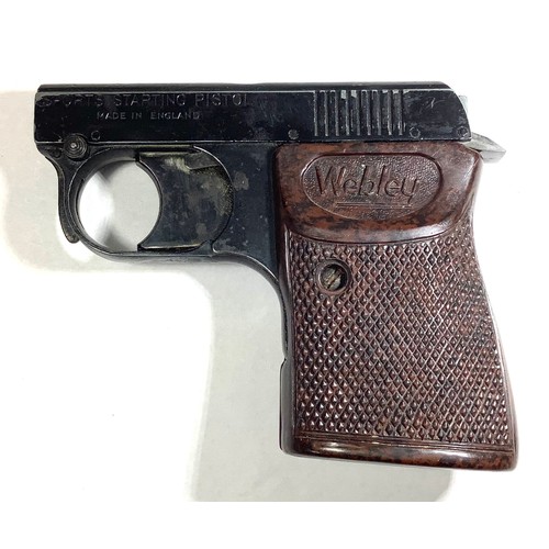 414 - A Webley Sports Starting Pistol, (.22), with bakelite grips, wire cleaning brush, original box and i... 