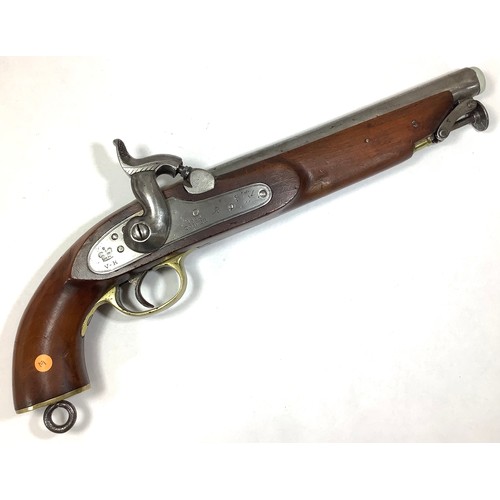 416 - Tower Armouries, London. A Sea Service 17 bore / .650 calibre single-shot percussion pistol, 8