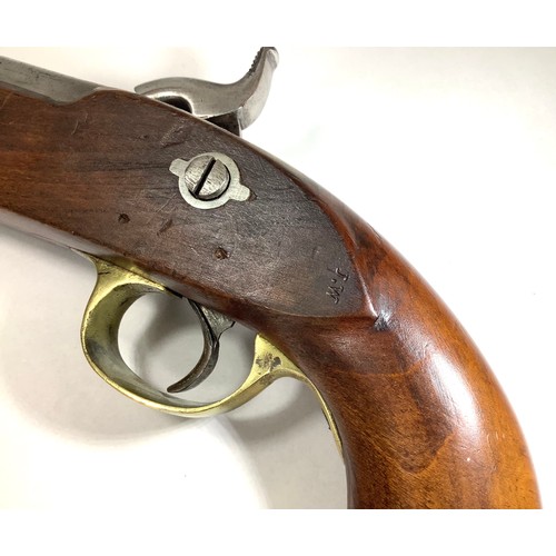 416 - Tower Armouries, London. A Sea Service 17 bore / .650 calibre single-shot percussion pistol, 8