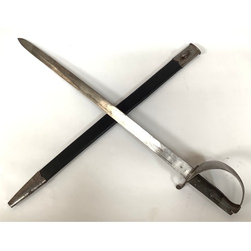 425 - An 1859 pattern cutlass bayonet for the 1858 Enfield .577 Naval Rifle with 69cm blade marked with J ... 