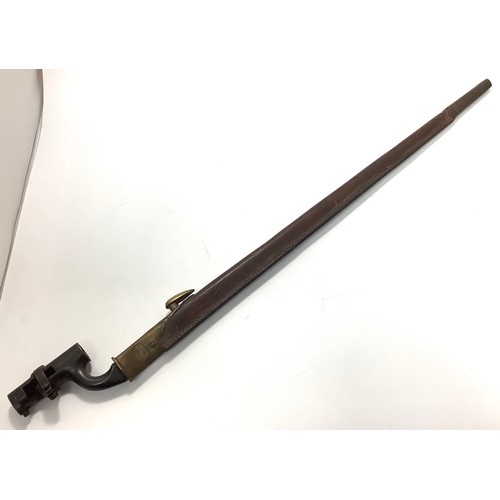 427 - An 1895 pattern Martini Enfield bayonet with 54cm triform blade marked with various numbers in brass... 