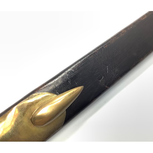 419 - A 19th century British 1876 pattern Martini Henry socket bayonet, with 17-inch triangular section tr... 