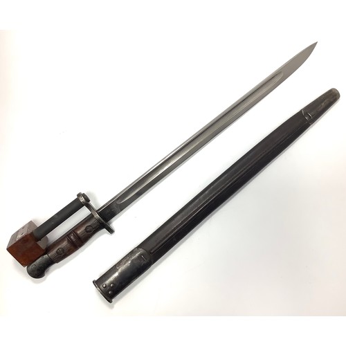417 - A British Pattern 1907 bayonet for use with the .303 Enfield Mk1 rifle, with 433mm single-edged and ... 