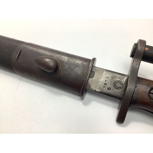 418 - A British Pattern 1907 bayonet for use with the .303 Enfield Mk1 rifle, with 433mm single-edged and ... 