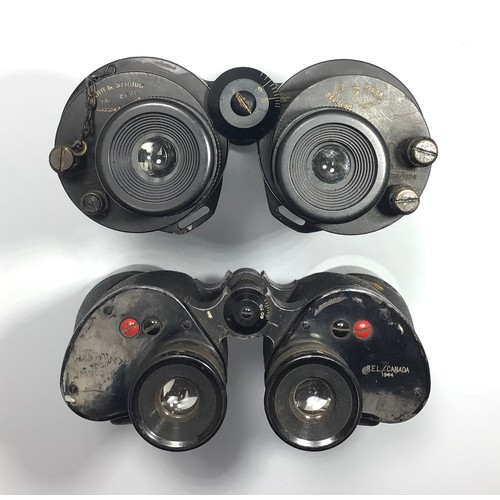 437 - A Pair of World War II Naval 7x CF41 binoculars by Barr & Stroud, Glasgow & London, Admiralty Patter... 
