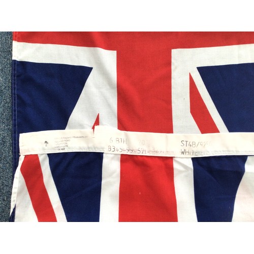 439 - A very large Union Jack Ensign from HMS Cardiff which was decommissioned in 2005, marked ‘6 BTH 2001... 